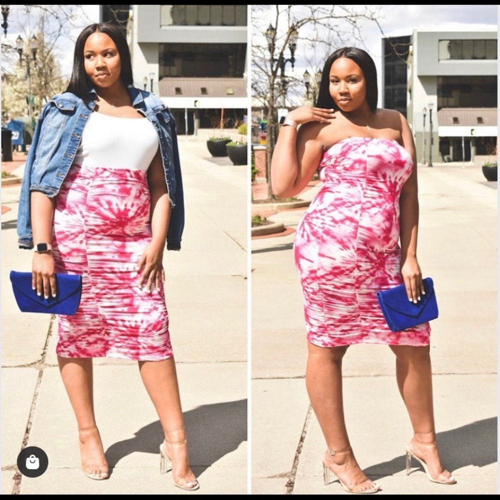 Tie Dye Ruched Dress